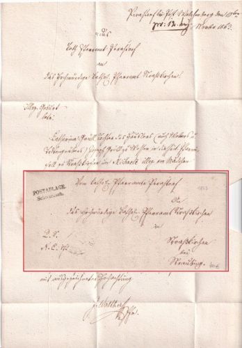 Bayern - Schwarzach Postablage L2 Dienstbrief Welchenberg - Straßkirchen 1863