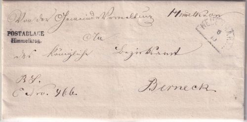 Bayern - Himmelkron Postablage L2 Dienstbrief (Wendebrief) n. Berneck 1869