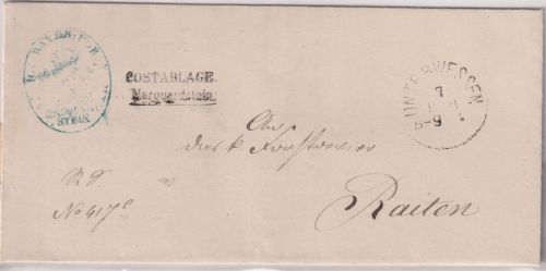 Bayern - Marquartstein Postablage L2 Dienstbrief Unterwessen - Raiten 1877
