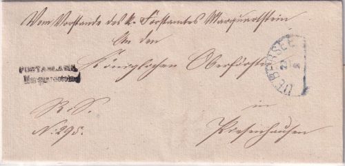 Bayern - Marquartstein Postablage L2 Dienstbrief Uebersee - Kruchenhausen 1872