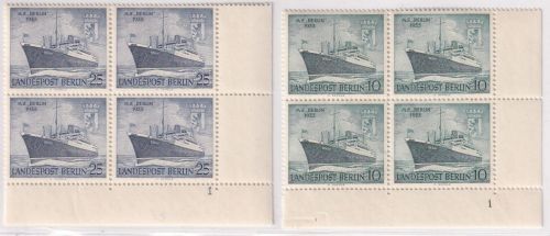 Berlin - 10+25 Pfg. MS Berlin 4er-Block Bogenecke li. unten Formnummer postfr.
