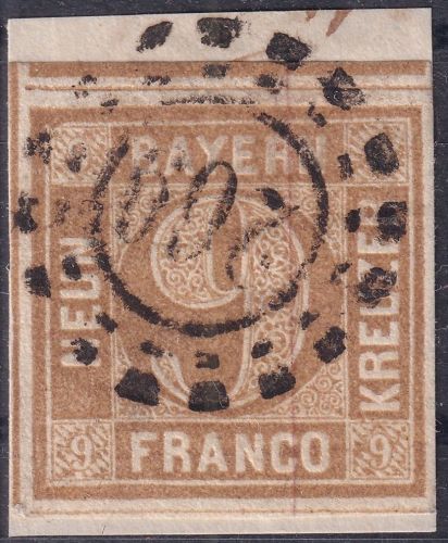 Bayern - 9 Kr. Quadrat braun Prachtbriefstück oMR 269 (Landshut)