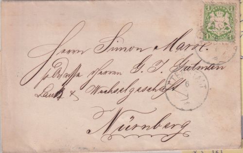 Bayern - 1 Kr. Wappen gez. Drucksache 26mm-K1 Altenstadt 6/6