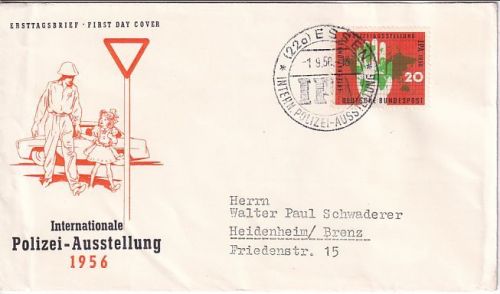 BRD - Intern. Polizei-Auststellung Schmcuck-FDC ESST Essen 1.9.50