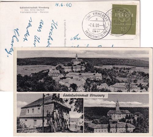 BRD - (13a) Virnsberg ü. Ansbach Poststelle I Ansichtskarte n. Nürnberg 1960