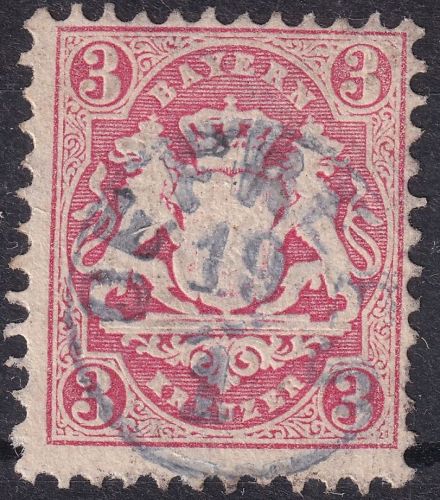 Bayern - 3 Kr. Wappen geschn. Fingerhut-K1 (grotesk) Gefrees 19/1 fast zentrisch