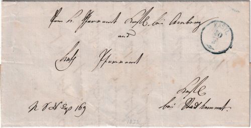 Bayern - Kastl 30/3 blauer Zier-K1 Typ 18a Dienstbrief n. Kastl b. Kemnath 1872
