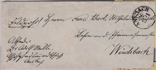 Bayern - Ansbach 2/11 K1 (Typ 22) Feldpostbrief n. Windsbach (1870)