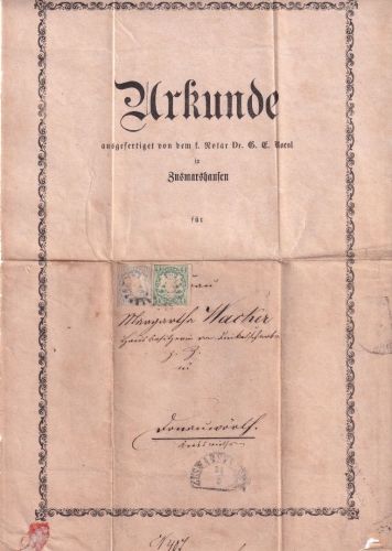 Bayern - 6+1 Kr. Wappen geschn. Brief gMR 604 Zusamarshausen 24/3 - Inhalt !