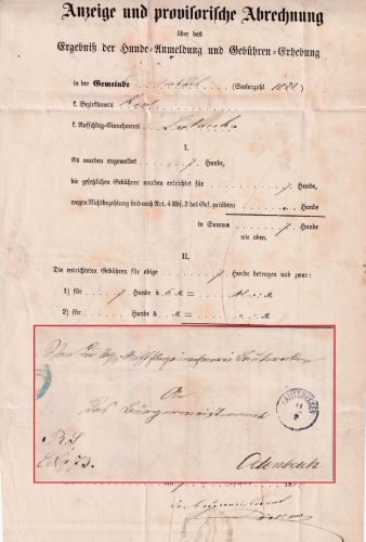 Bayern - Lauterecken 11/2 schwarzer kl. K1 Typ 17a Dienstbrief n. Odenbach 1880