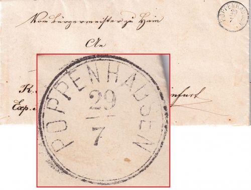 Bayern - Poppenhausen 29/7 schwarzer kl. K1 Typ 17S Dienstbrief Hain 1872