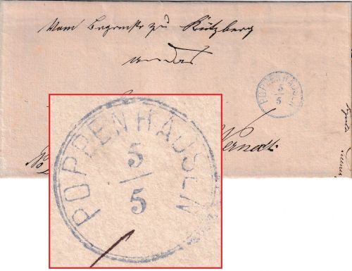 Bayern - Poppenhausen 5/5 viol. kl. K1 Typ 17S Dienstbrief Kützberg Werneck 1873