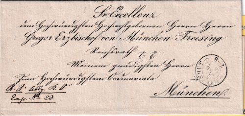 Bayern - Landshut 1860 OPA-K2 Bischofsbrief (Gregor) n. München