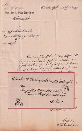 Bayern - Waischenfeld 25/1 schwarzer kl. K1 Typ 17 Dienstbrief n. Weiher 1879