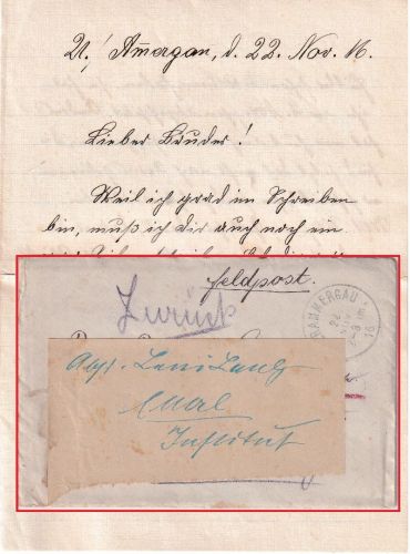 Bayern - Oberammergau 1916 Feldpostbrief an Inf. Leib-Rgt. Depot Alpenkorps