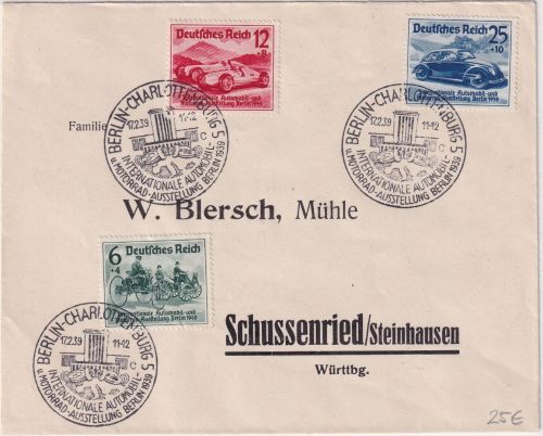 DR - IAA Berlin 1939 Satzbrief/FDC ESST Charlottenburg 17.2.39