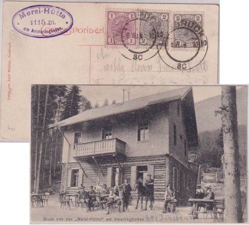 Österreich - 2x2+1 H. Kr. FJ AK (Mersi-Hütte) Innsbruck - Landeck 1908