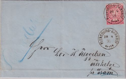 NDP - 1 Gr. gez. Brief K1 Flensburg Bahnhof - Gram 10.8.71