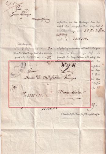 Württemberg - Stuttgart So.-Form Fahrpostbrief (Geldsendung) n. Mergentheim 1829