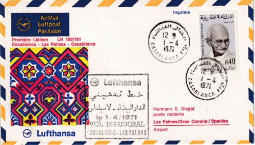 Marokko - Lufthansa Erstflug Casablanca - Las Palmas 1.4.1971
