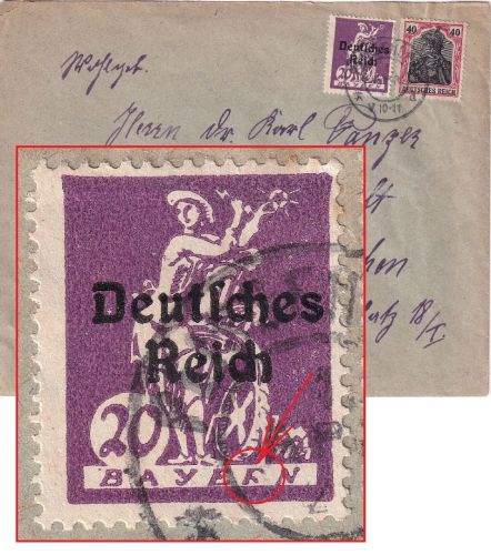 DR-Infla - 20 Pfg. By-Abschied/DR Plattenfehler u.a. Brief Peissenberg 1.4.21