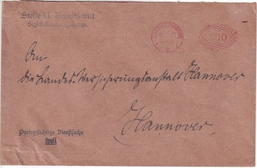 DR-Infla - Charlottenburg 16.5.22 200 Pfg. Postfreistempel Dienstbrief