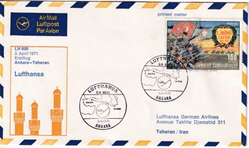 Türkei - Lufthansa Erstflug Ankara Teheran 3.4.1971