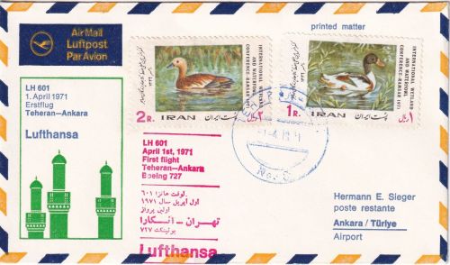 Iran - Lufthansa Erstflug Teheran - Ankara 1.4.1971