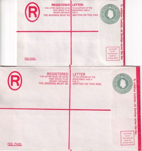 Barbados - 1$ Queen Elisabeth II. registered stationery envelope G+H size unused