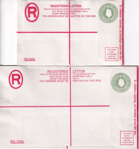 Barbados - 2$ Queen Elisabeth II. registered stationery envelope G+H size unused