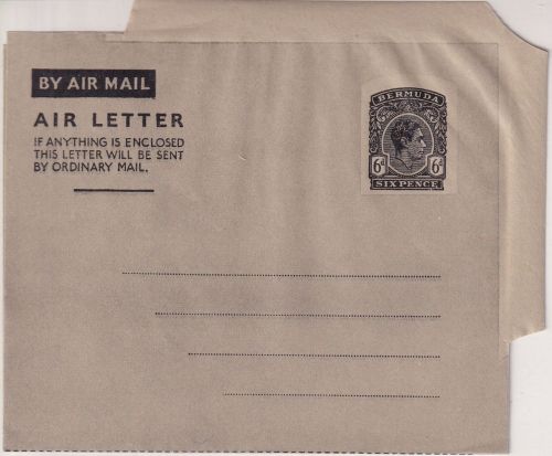 Bermuda - 6 P. King George VI. stationery aerogramme unused