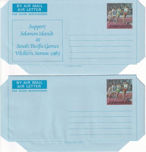 Solomon Islands - Olympic Games 1984 2 stationery aerogrammes unused