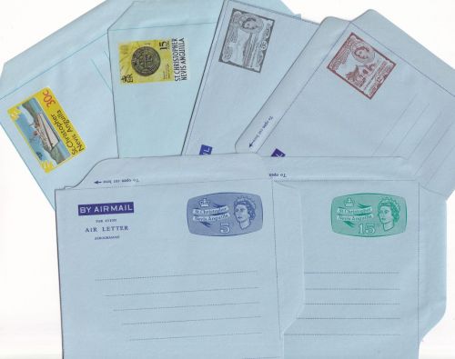 St. Chistopher Nevis Anguilla - Aerogramme 6 different stationeries - all unused