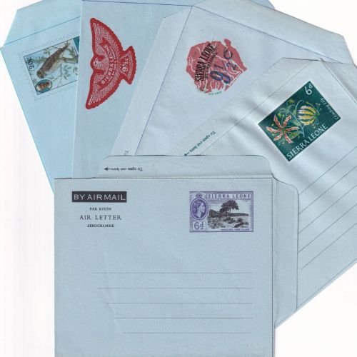 Sierra Leone - lot 5 different unused aerogrammes - see pictures