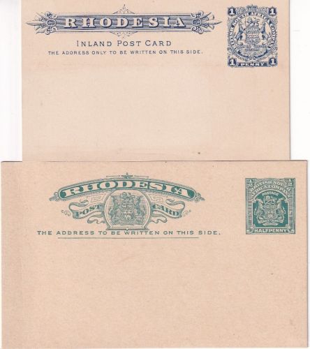 Rhodesia - 1/2 + 1 P. postcards stationery both unused
