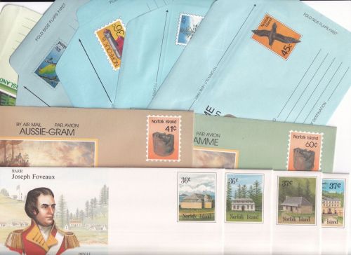 Norfolk Islands - 7 aerogrammes + 4 covers stationery - all unused