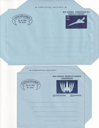 New Hebrides - 2 aerogrammes air letter - both unused