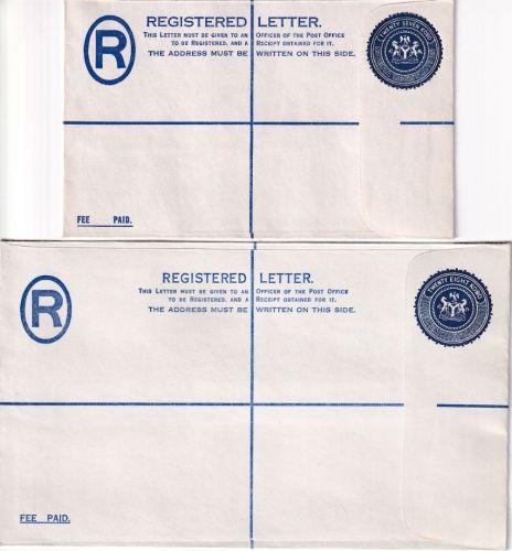 Nigeria - 27 + 28 Kobo registered letter stationery - both unused