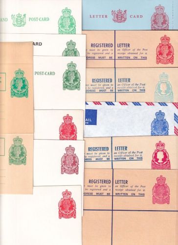 New Zealand - 14 diff. stationeries (reg. letter, wrappers, covers) all unused