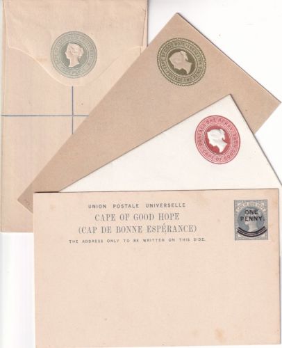 Cape of Good Hope - Queen Victoria 4 old stationeries - all unused