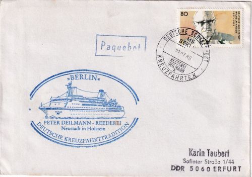 BRD - Deutsche Schiffspost MS Berlin Rederei Dellmann Kreuzfahrten 1988