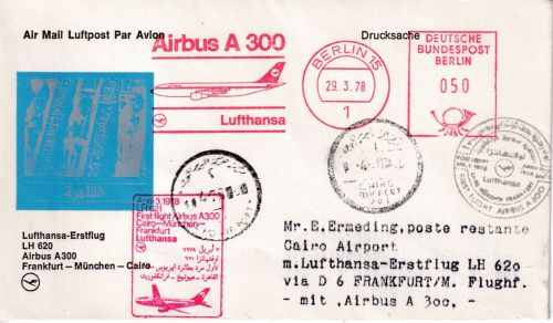Berlin - 50 Pfg. AFS Lufthansa Luftpost-Drucksache n. ÄGYPTEN 1978