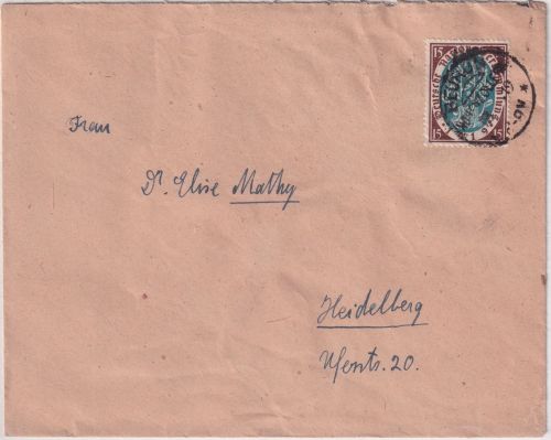 DR-Infla - Beuron (Hohenzollern) 1919 KOS Brief n. Heidelberg