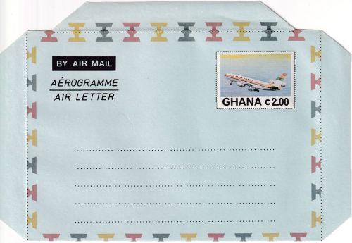 Ghana - 2 C. airplane aerogramme air letter stationery unused