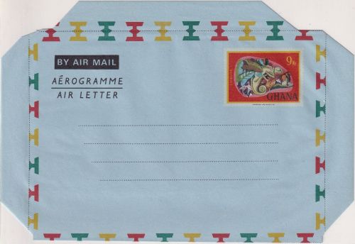 Ghana - 9 P. Chameleon aerogramme air letter stationery unused