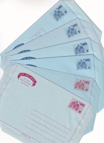Gambia - 1970/80s 6 diff. Aerogrammes air letters stationeries all unused