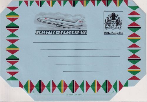 British Guiana - 20 C. airplane aerogramme stationery unused