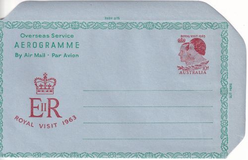Australia - 10 P. Royal visit 1963 aerogramme stationery unused