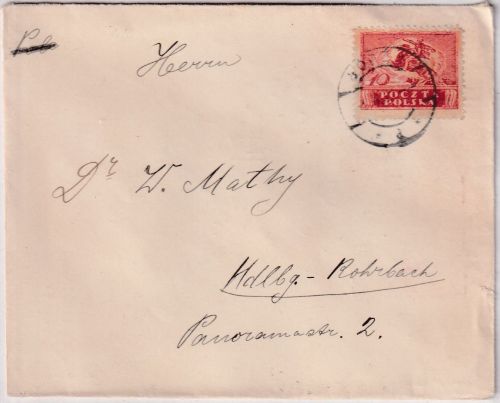 Polen - 10 M. Ulan Brief Lodz - Heidelberg-Rohrbach 1921
