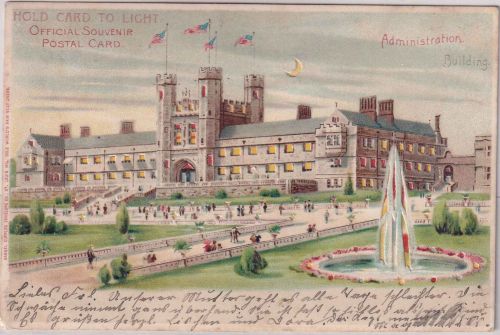 USA - St. Louis Hold card to light Administration Building Wolds Fair 1904